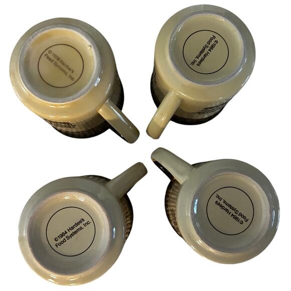 Vintage Hardee's Rise & Shine Homemade Biscuits Mugs 3 x 1984 1 X 1989 - Picture 8 of 8